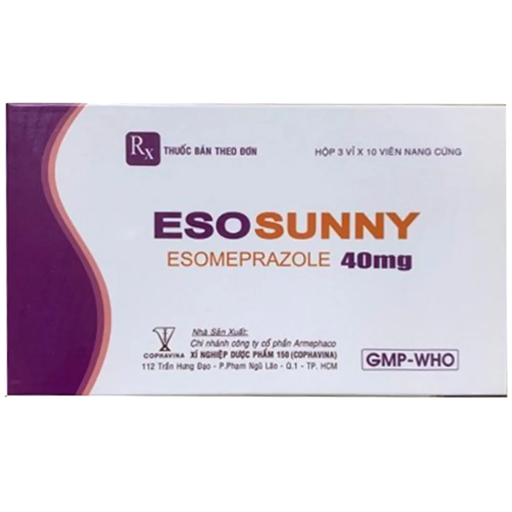 Hình ảnh Thuốc Esosunny 40mg Armephaco điều trị trào ngược dạ dày thực quản, viêm thực quản (3 vỉ x 10 viên)