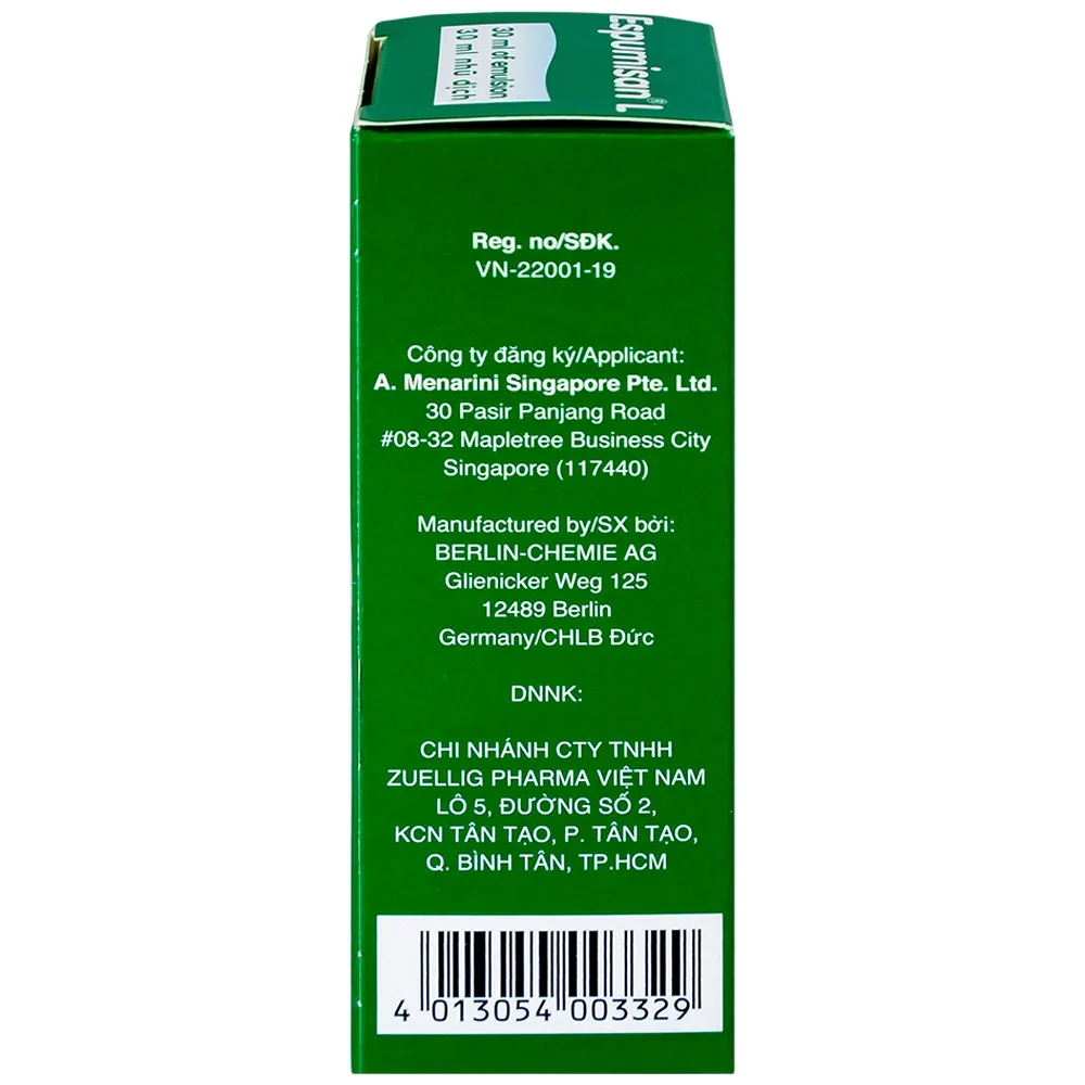 Hình ảnh Nhũ dịch Espumisan L Menarini điều trị các triệu chứng chướng bụng, đau bụng (30ml)