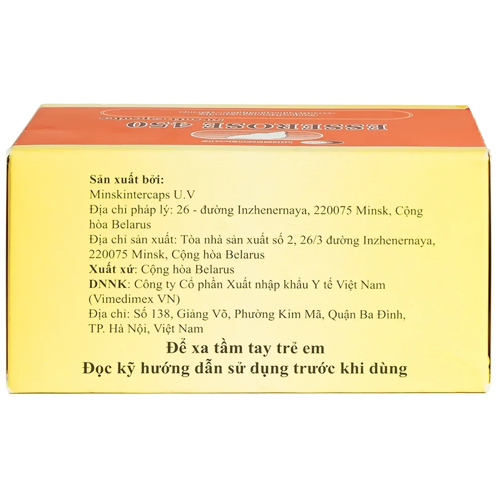 Hình ảnh Thuốc Esserose 450 Minskintercaps cải thiện các triệu chứng bệnh lý gan (5 vỉ x 10 viên)