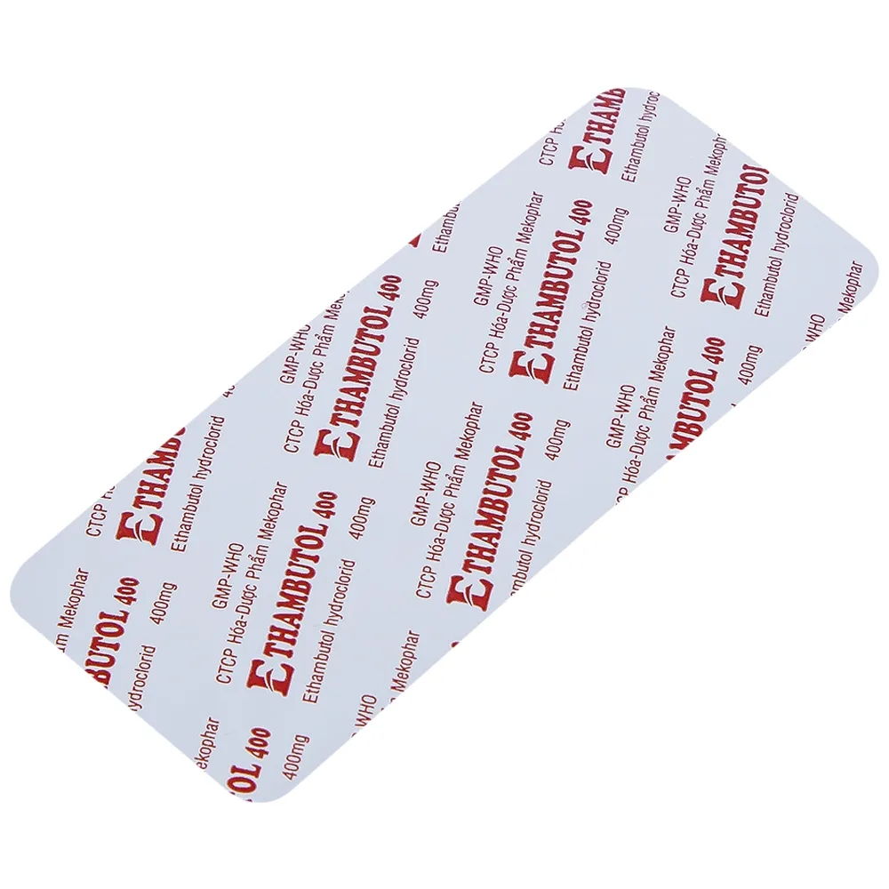 Hình ảnh Thuốc Ethambutol 400 Mekophar điều trị lao mới và lao tái phát (20 vỉ x 10 viên)