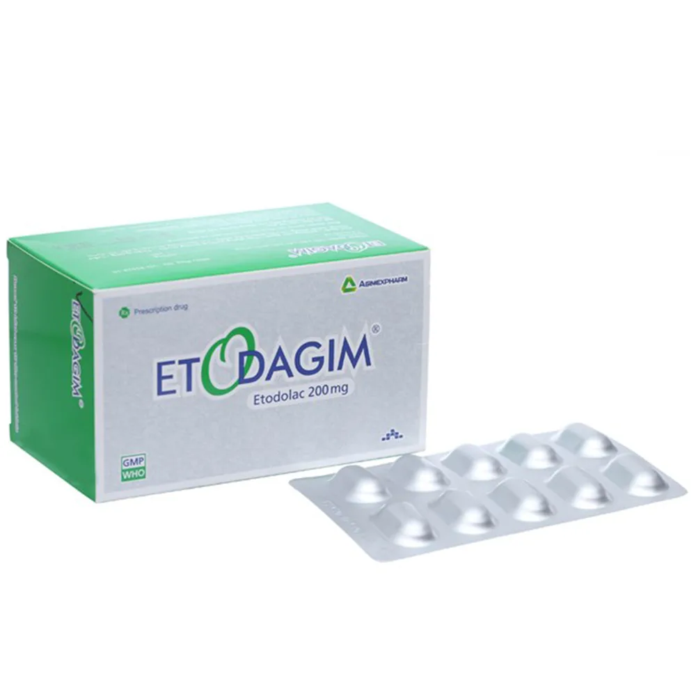 Hình ảnh Thuốc Etodagim Agimexpharm điều trị viêm xương khớp, cơn gout cấp hay giả gout (10 vỉ x 10 viên)
