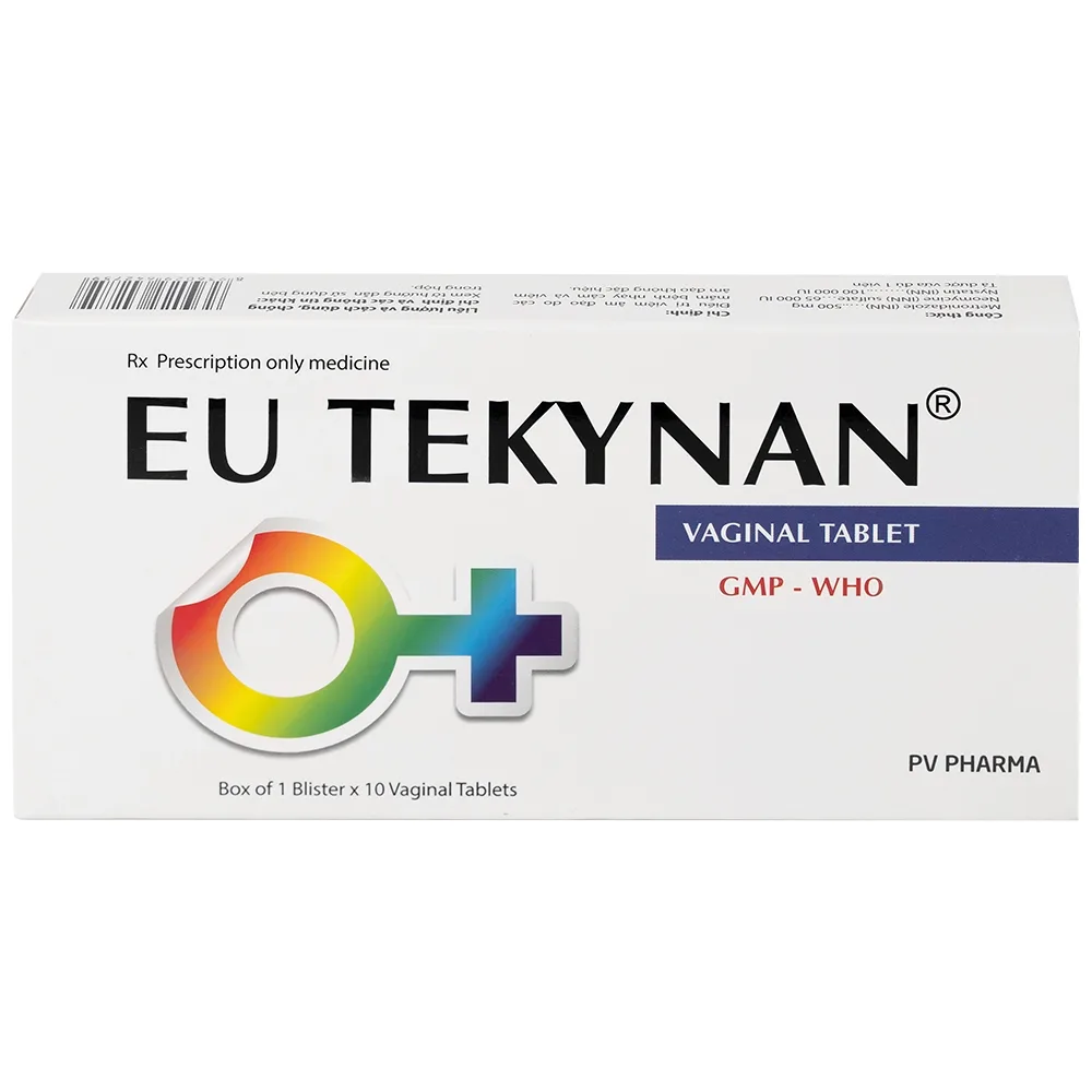 Hình ảnh Viên đặt âm đạo Eu Tekynan PV điều trị viêm âm đạo (1 vỉ x 10 viên)