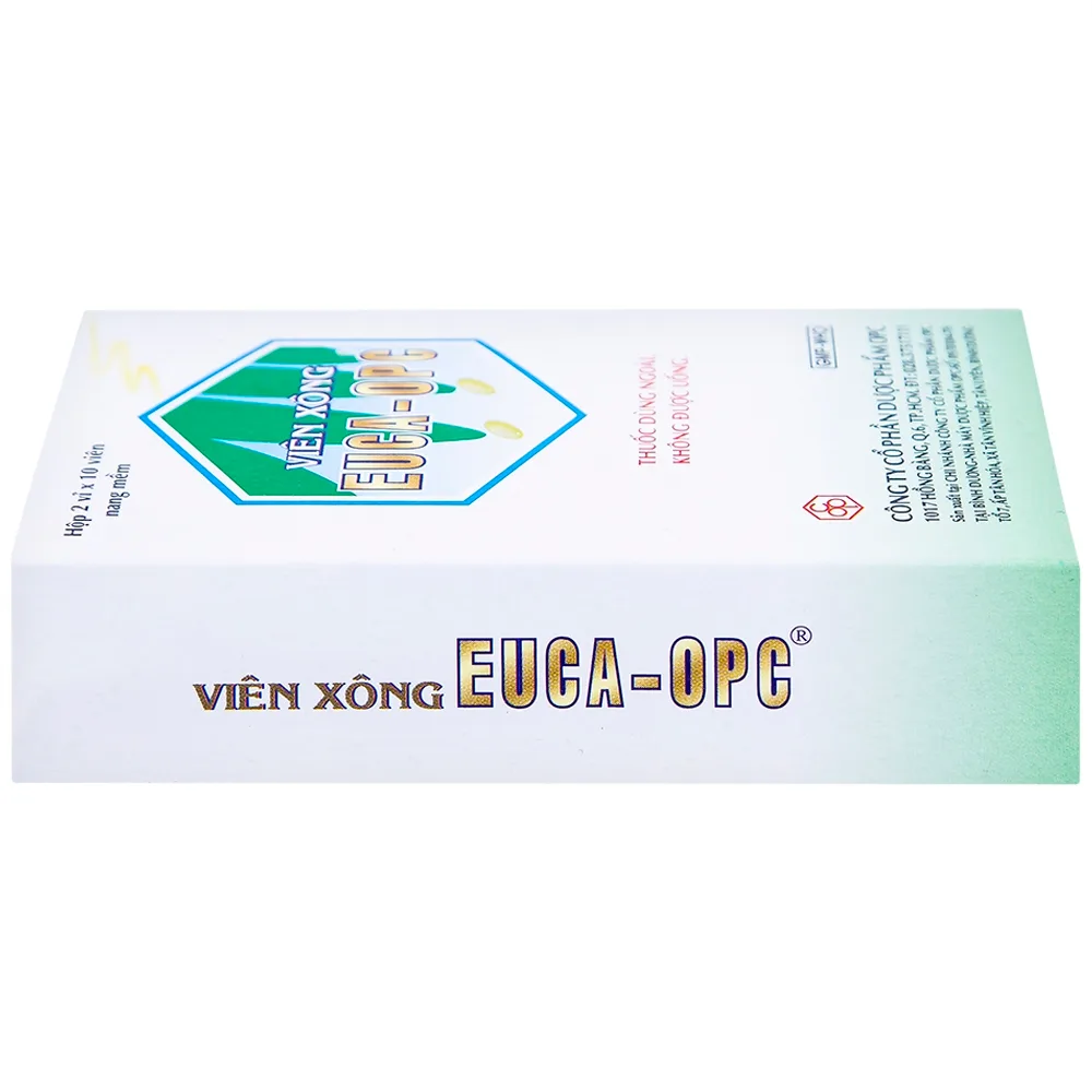 Hình ảnh Viên xông Euca-OPC điều trị cảm mạo, cảm cúm, sát trùng mũi họng (2 vỉ x 10 viên)