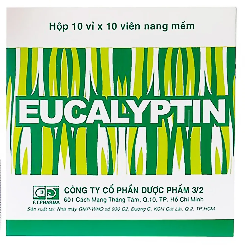 Hình ảnh Thuốc Eucalyptin Dược 3/2 sát trùng đường hô hấp (10 vỉ x 10 viên)