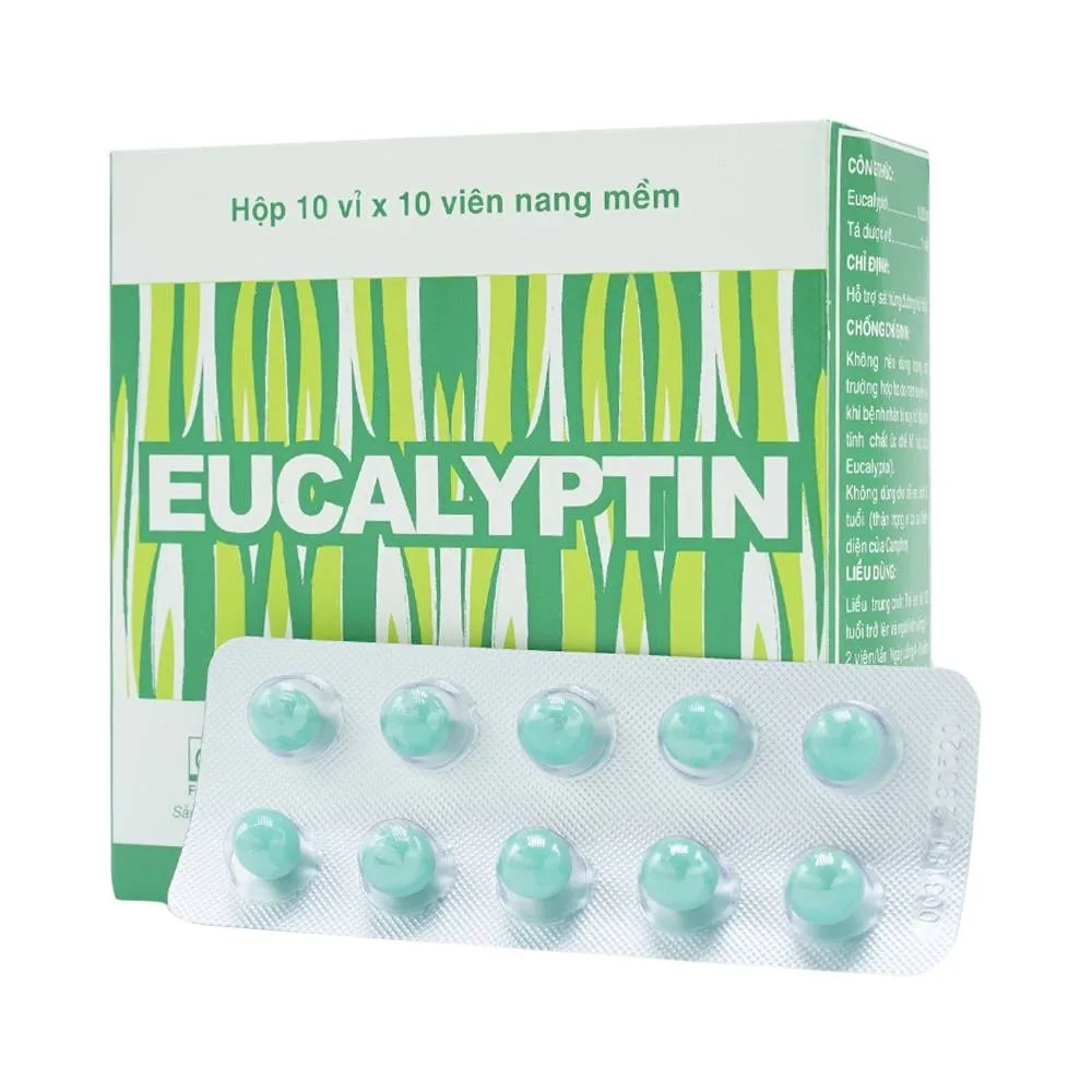 Hình ảnh Thuốc Eucalyptin Dược 3/2 sát trùng đường hô hấp (10 vỉ x 10 viên)