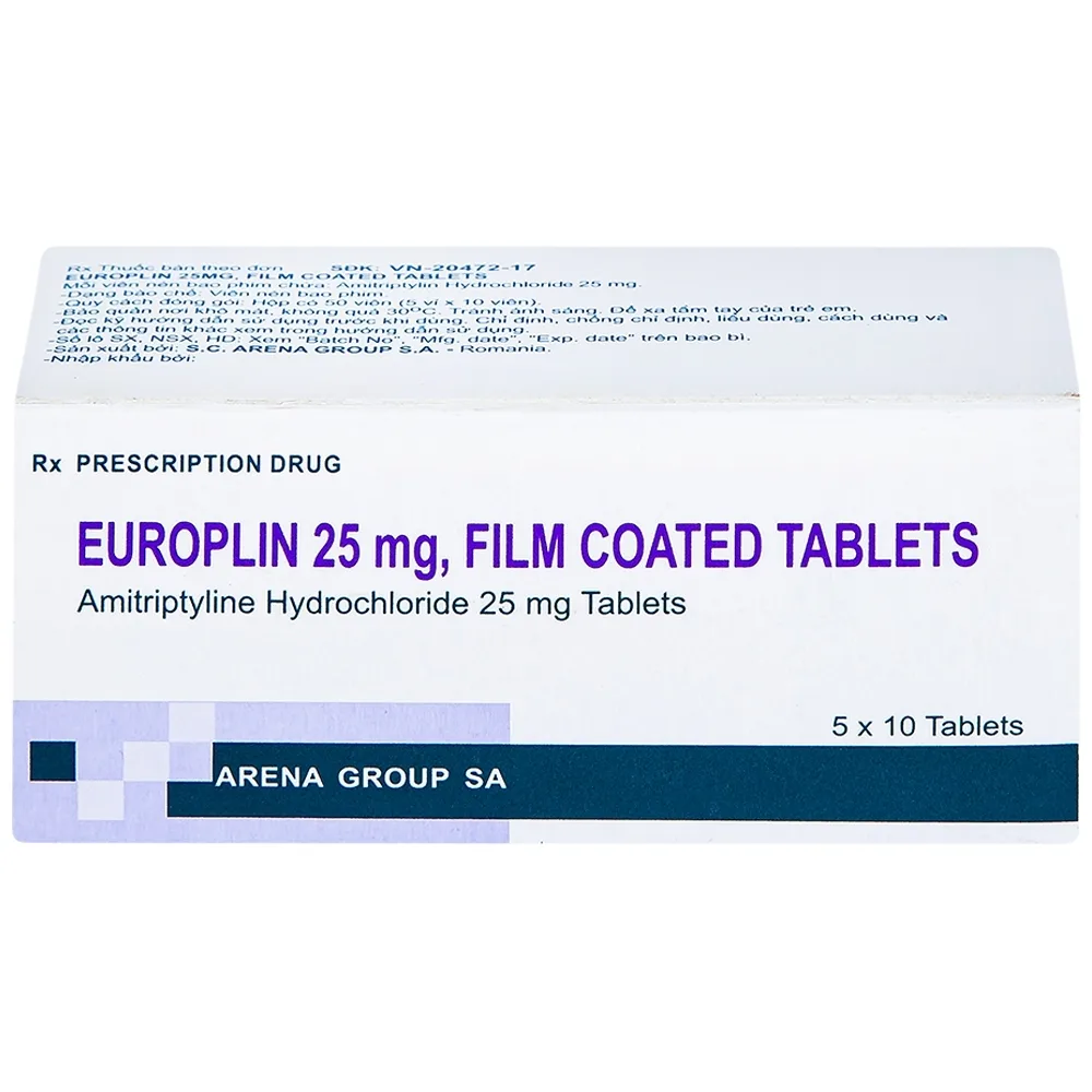 Hình ảnh Thuốc Europlin 25mg điều trị trầm cảm (5 vỉ x 10 viên)