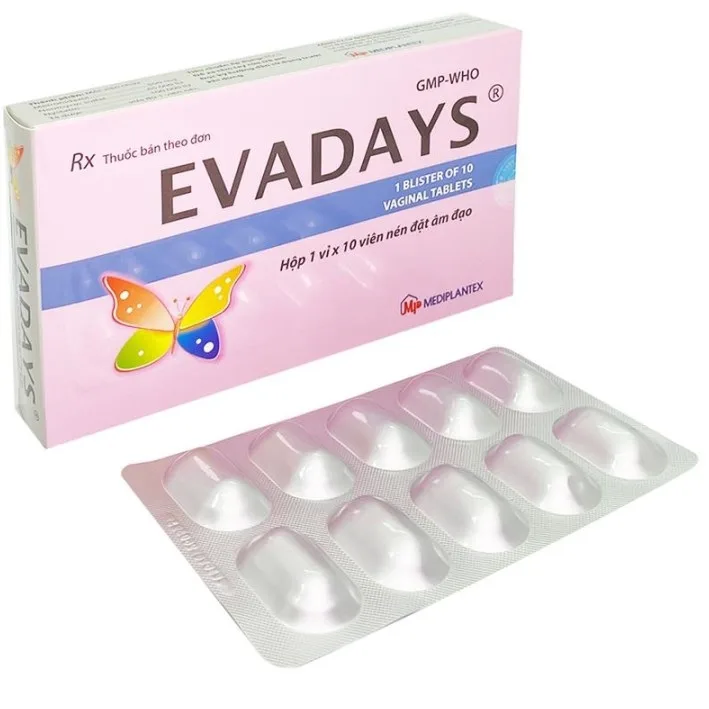Hình ảnh Thuốc Evadays Vaginal 500mg Mediplantex điều trị viêm âm đạo (1 vỉ x 10 viên)