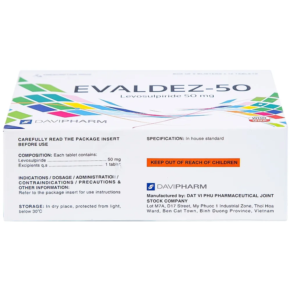 Hình ảnh Thuốc Evaldez 50 Davipharm điều trị trầm cảm (6 vỉ x 10 viên)