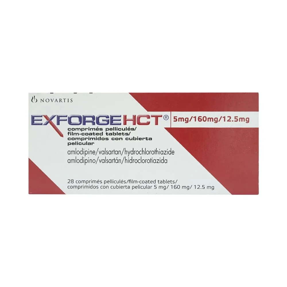 Hình ảnh Thuốc Exforge HCT 5mg/160mg/12.5mg Novartis điều trị tăng huyết áp vô căn (4 vỉ x 7 viên)