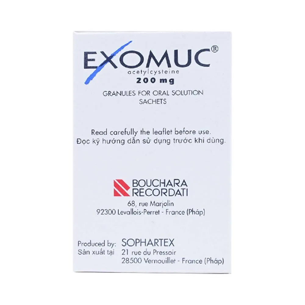 Hình ảnh Cốm Exomuc Bouchara điều trị rối loạn chất tiết phế quản (30 gói)