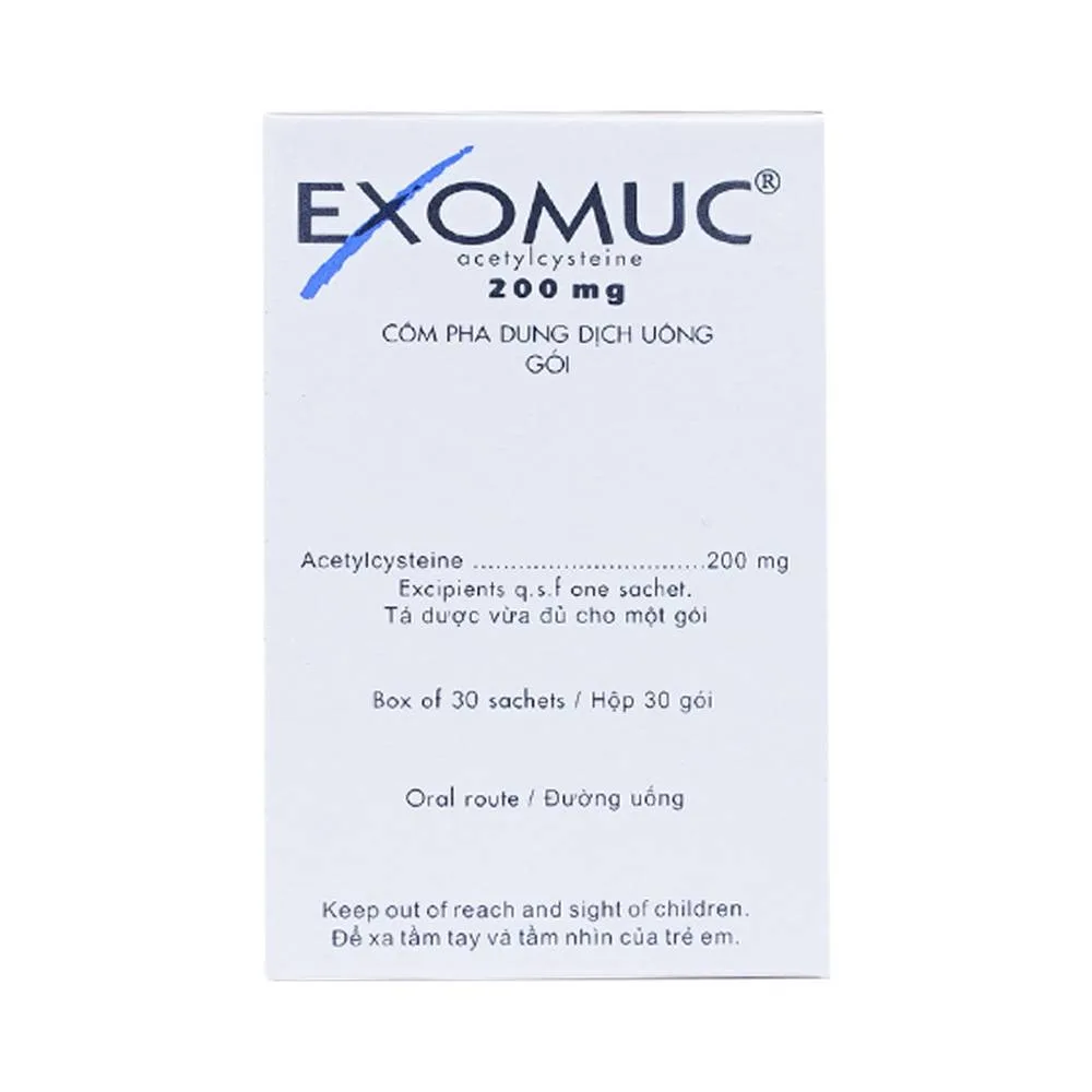 Hình ảnh Cốm Exomuc Bouchara điều trị rối loạn chất tiết phế quản (30 gói)