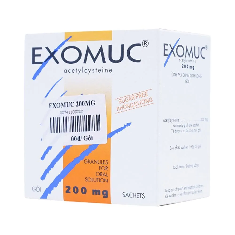 Hình ảnh Cốm Exomuc Bouchara điều trị rối loạn chất tiết phế quản (30 gói)