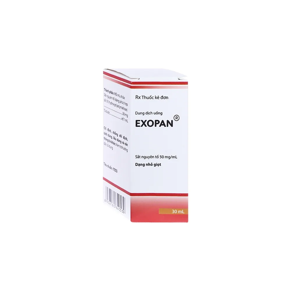 Hình ảnh Thuốc Exopan 50mg/ml Hà Nam điều trị thiếu sắt tiềm ẩn và thiếu máu do thiếu sắt (30ml)