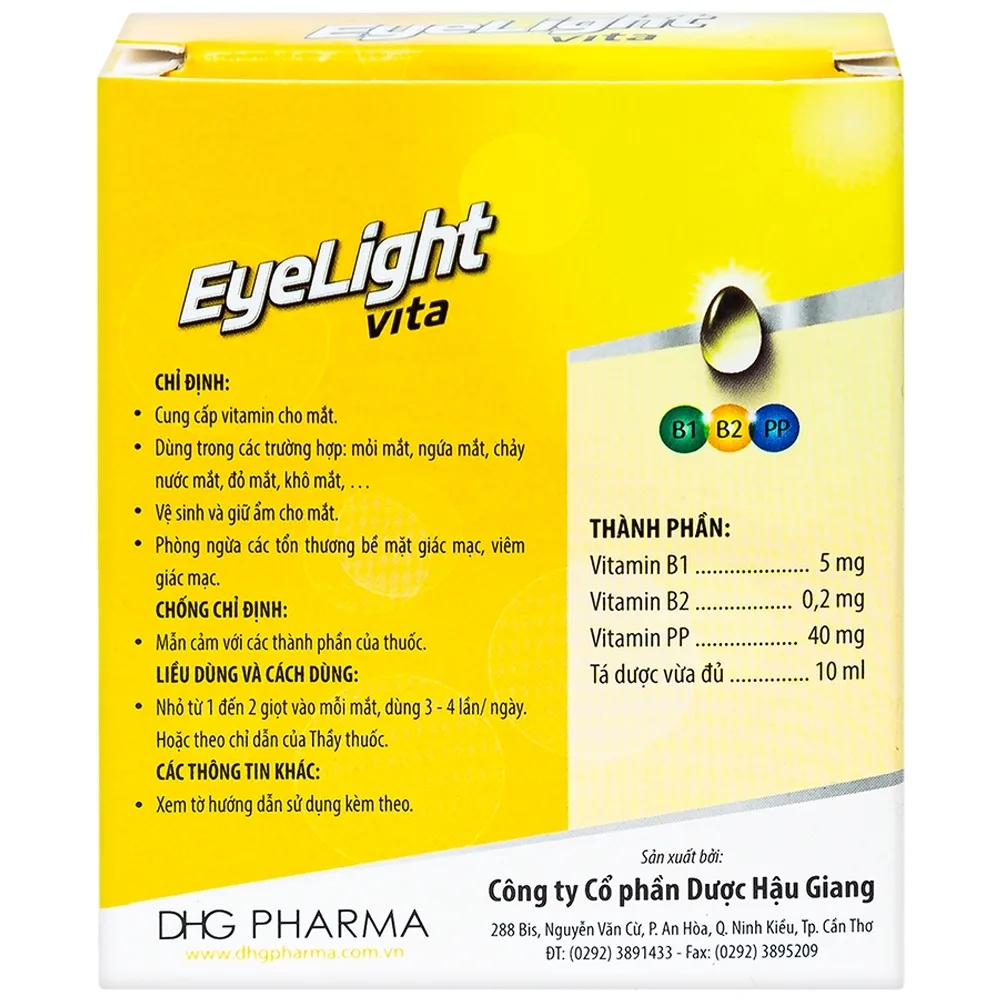 Hình ảnh Thuốc nhỏ mắt Eyelight Vita DHG cung cấp Vitamin cho mắt (10ml)