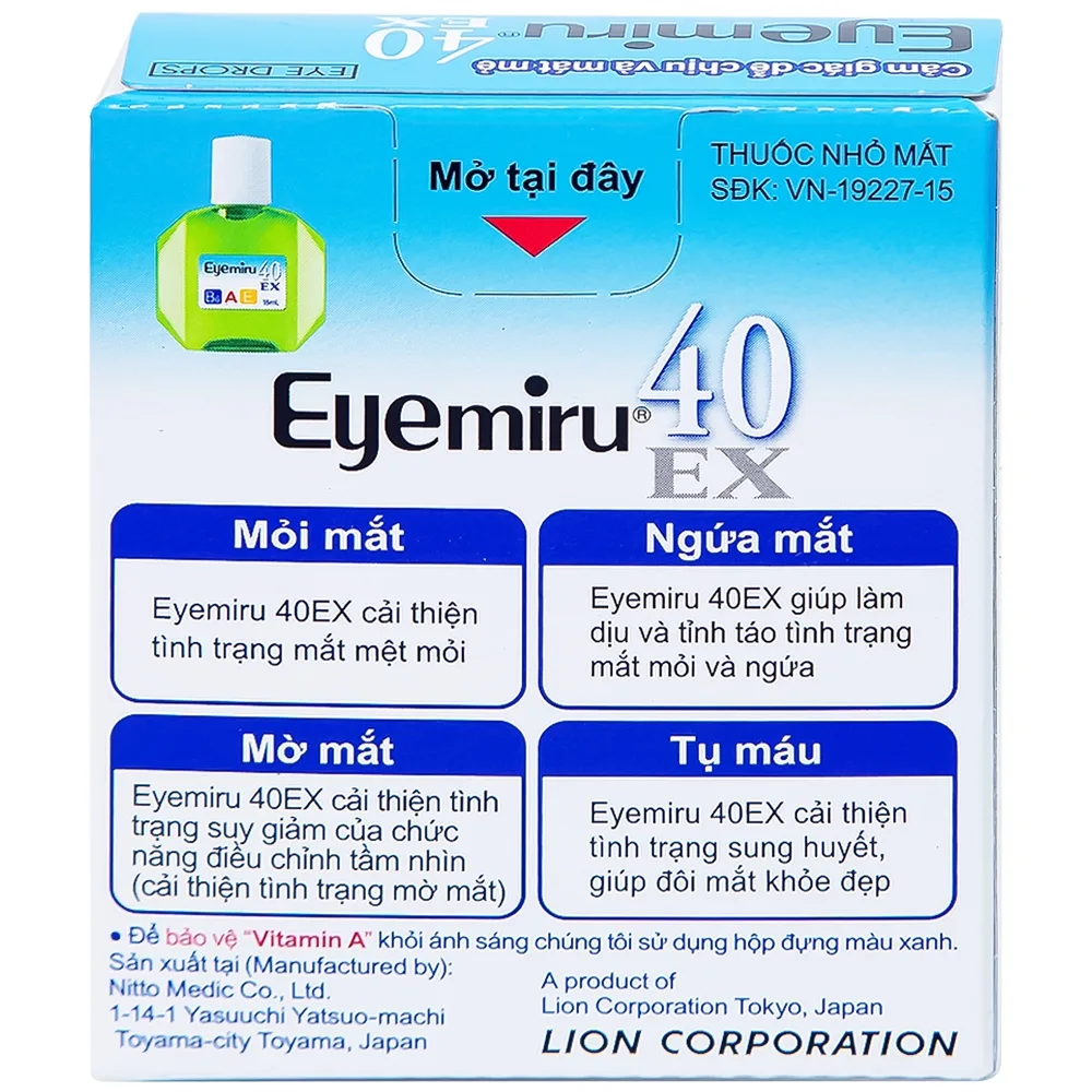Hình ảnh Thuốc nhỏ mắt Eyemiru 40 EX điều trị căng mắt, xung huyết kết mạc (15ml)