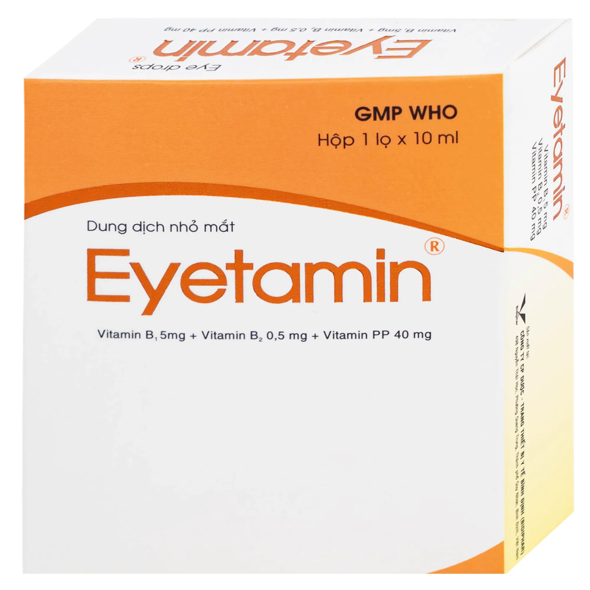 Hình ảnh Dung dịch nhỏ mắt Eyetamin 10ml Bidiphar hỗ trợ phòng ngừa các triệu chứng chảy nước mắt, đỏ mắt 