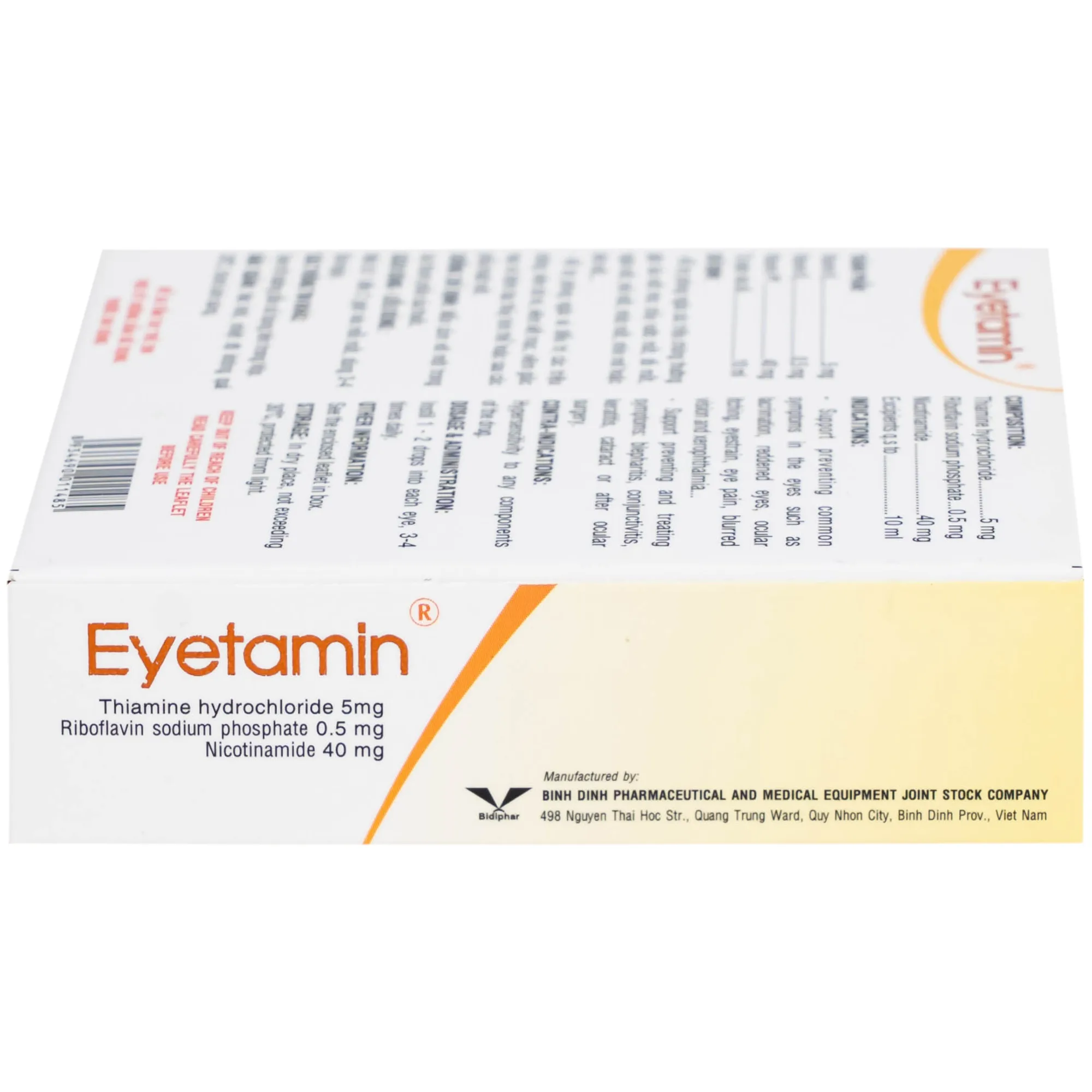 Hình ảnh Dung dịch nhỏ mắt Eyetamin 10ml Bidiphar hỗ trợ phòng ngừa các triệu chứng chảy nước mắt, đỏ mắt 
