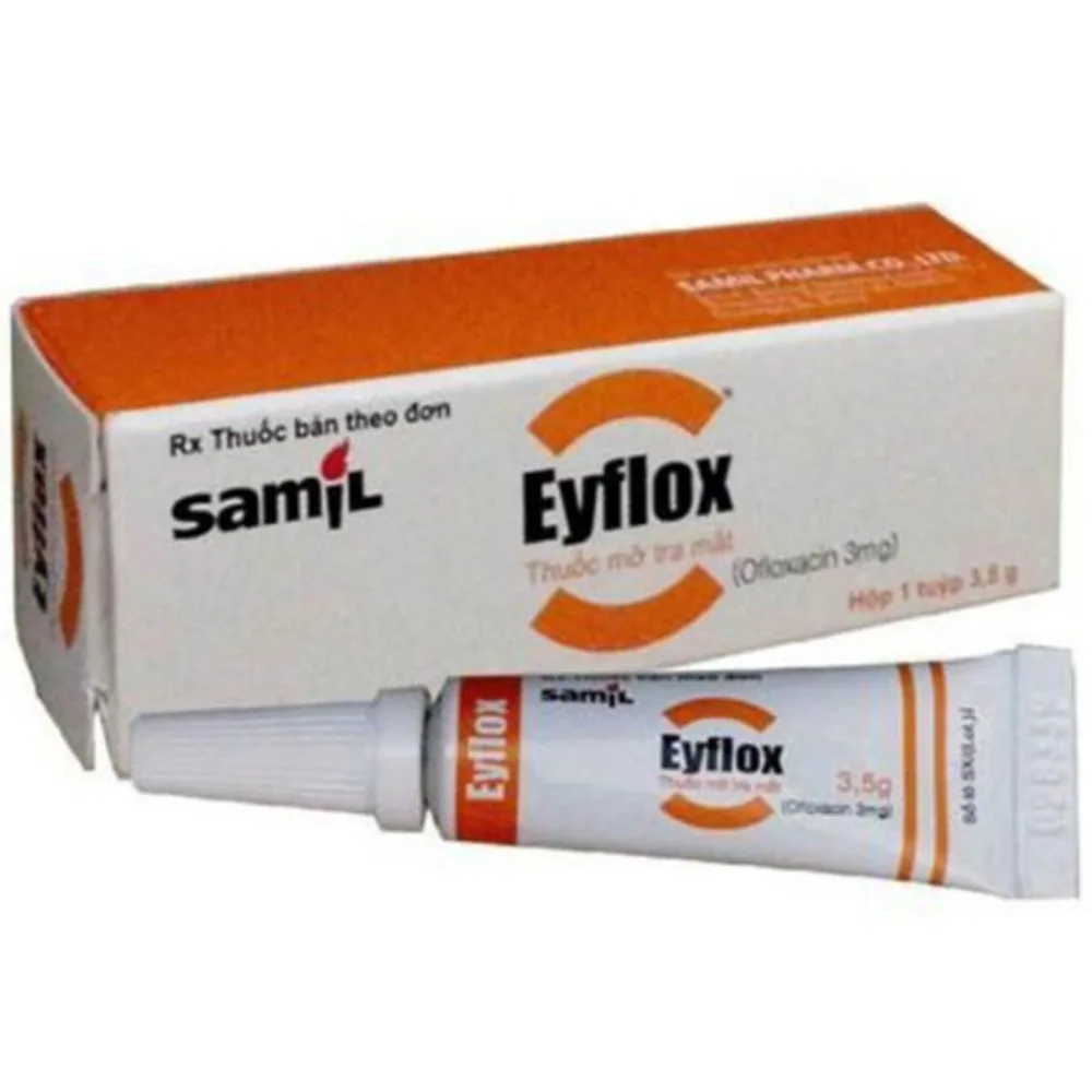 Hình ảnh Thuốc mỡ tra mắt Eyflox Ophthalmic Ointment Điều trị viêm bờ mi, viêm túi lệ, lẹo mắt, viêm kết mạc, viêm sụn mi,... (Tuýp 3.5g)