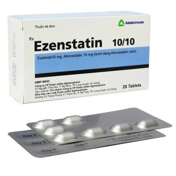 Hình ảnh Thuốc Ezenstatin 10/10 Agimexpharm điều trị tăng cholesterol máu (4 vỉ x 7 viên)