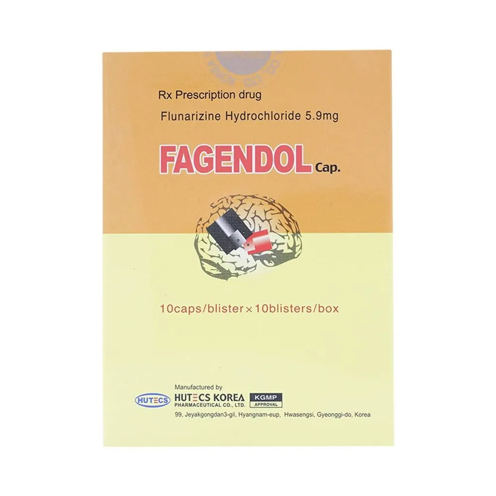 Hình ảnh Thuốc Fagendol 5mg Hutecs điều trị dự phòng chứng đau nửa đầu (10 vỉ x 10 viên)