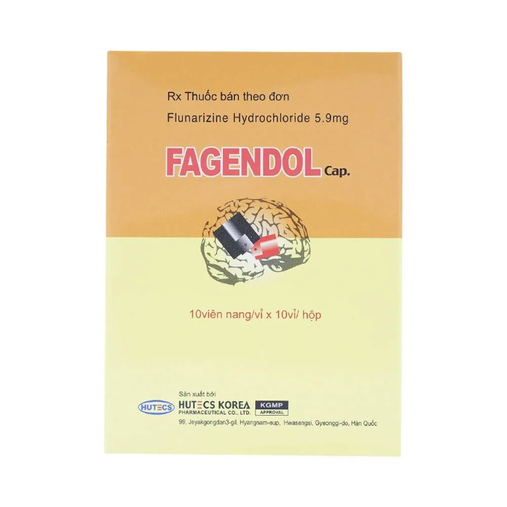 Hình ảnh Thuốc Fagendol 5mg Hutecs điều trị dự phòng chứng đau nửa đầu (10 vỉ x 10 viên)