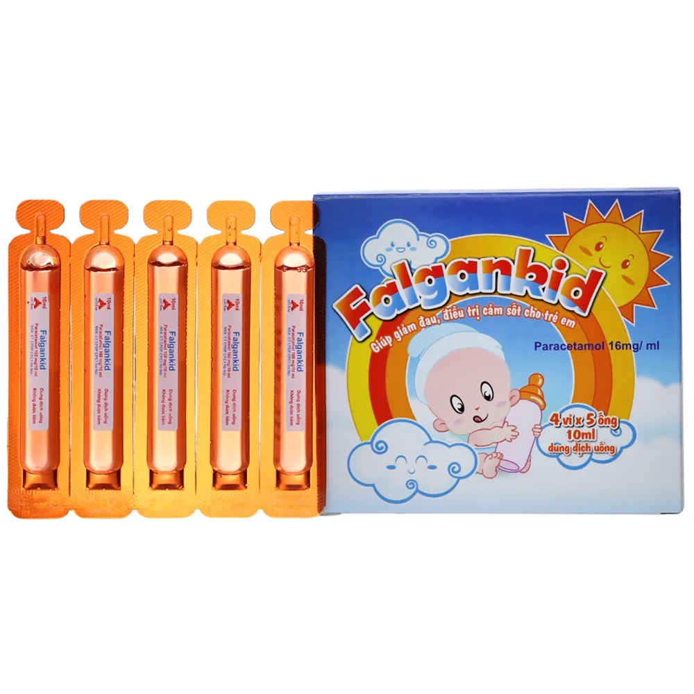Hình ảnh Dung dịch Falgankid 160mg/10ml CPC1HN giảm đau và hạ sốt (4 vỉ x 5 ống)