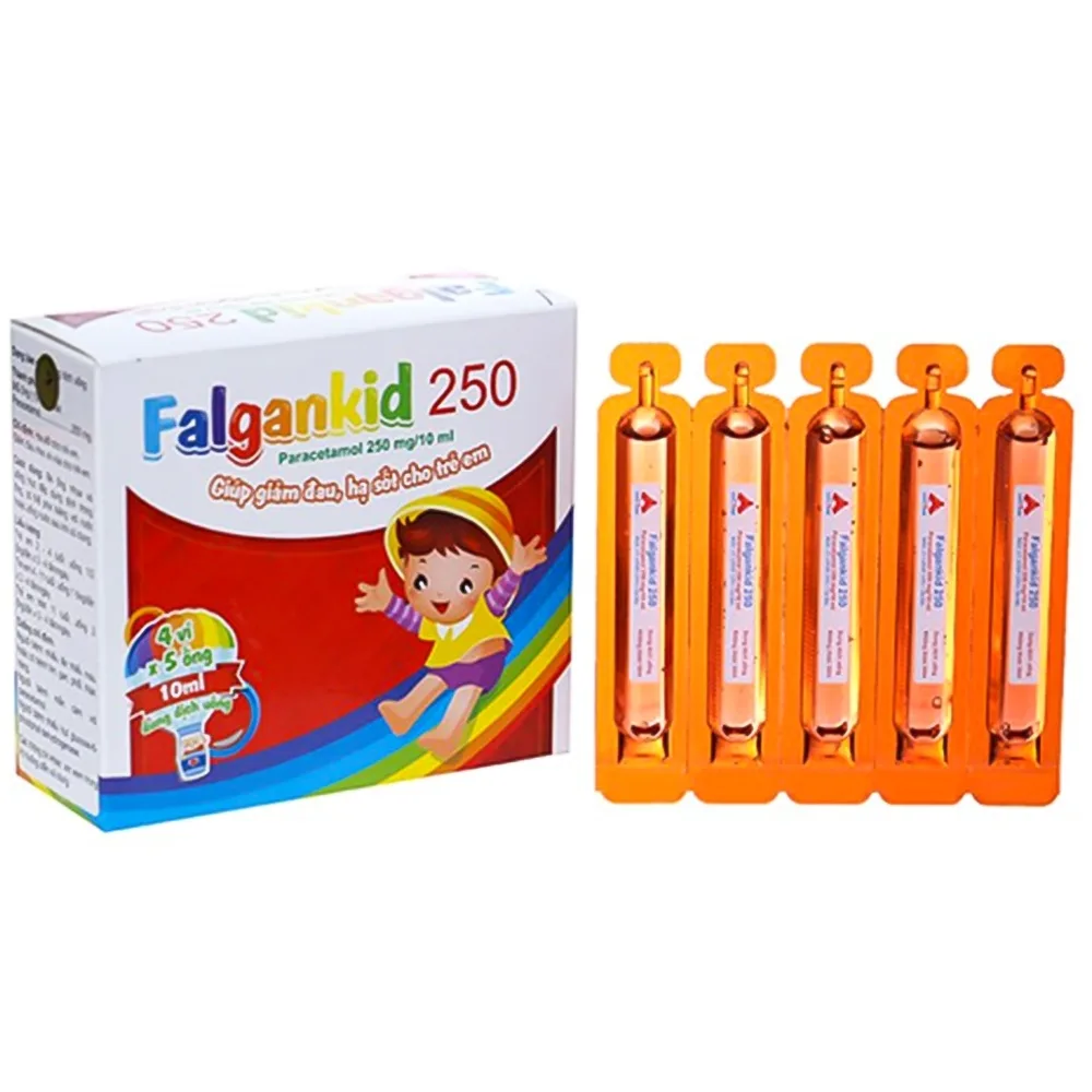 Hình ảnh Thuốc Falgankid 250mg/10ml CPC1 Hà Nội giảm đau hạ sốt ở trẻ nhỏ (4 vỉ x 5 ống)