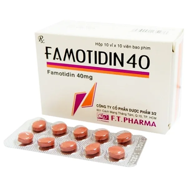 Hình ảnh Thuốc Famotidin 40 Dược 3-2 điều trị loét dạ dày tá tràng (10 vỉ x 10 viên)