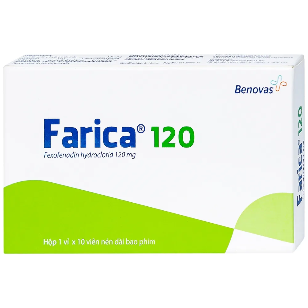 Hình ảnh Thuốc Farica 120 Benovas điều trị viêm mũi dị ứng theo mùa (1 vỉ x 10 viên)