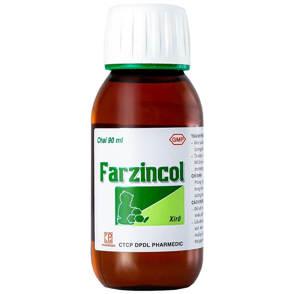 Hình ảnh Siro Farzincol Pharmedic điều trị thiếu kẽm (90ml)