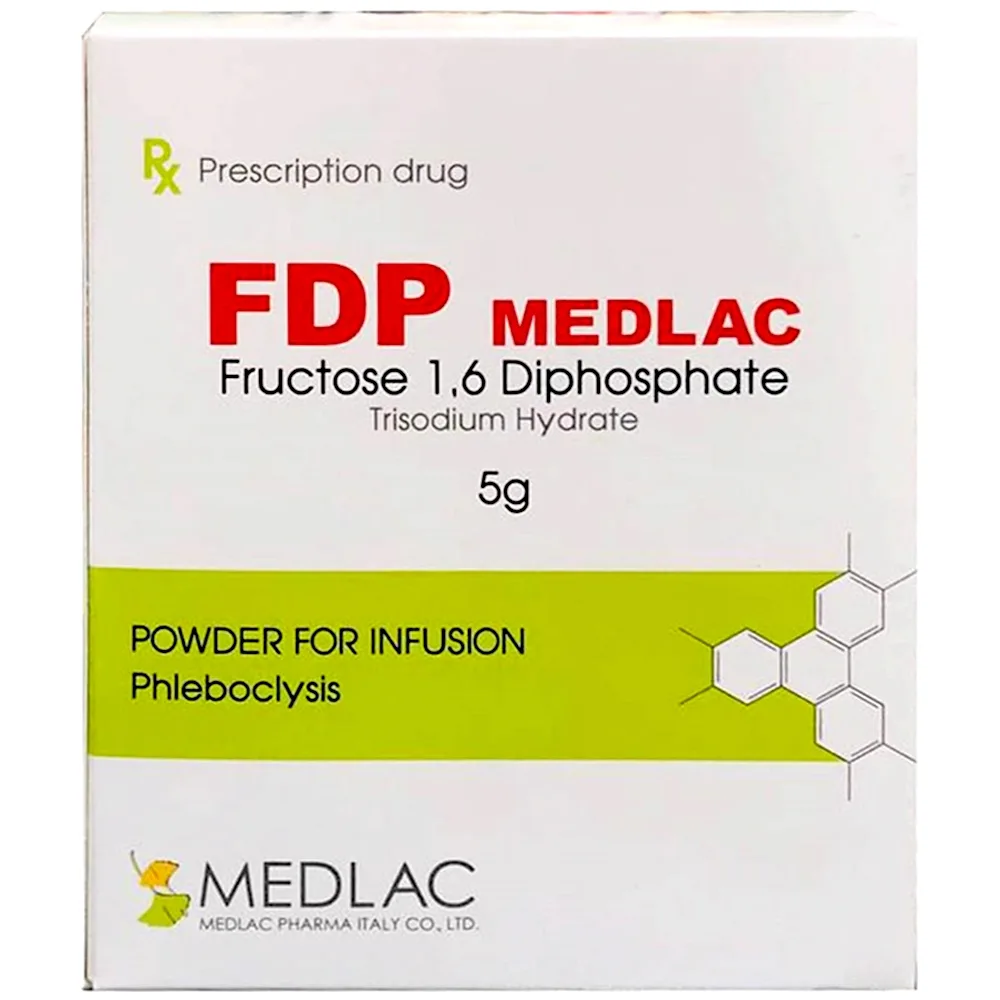 Hình ảnh Thuốc FDP Medlac 5g điều trị bệnh cơ tim do thiếu máu cục bộ (1 lọ + 1 ống dung môi)