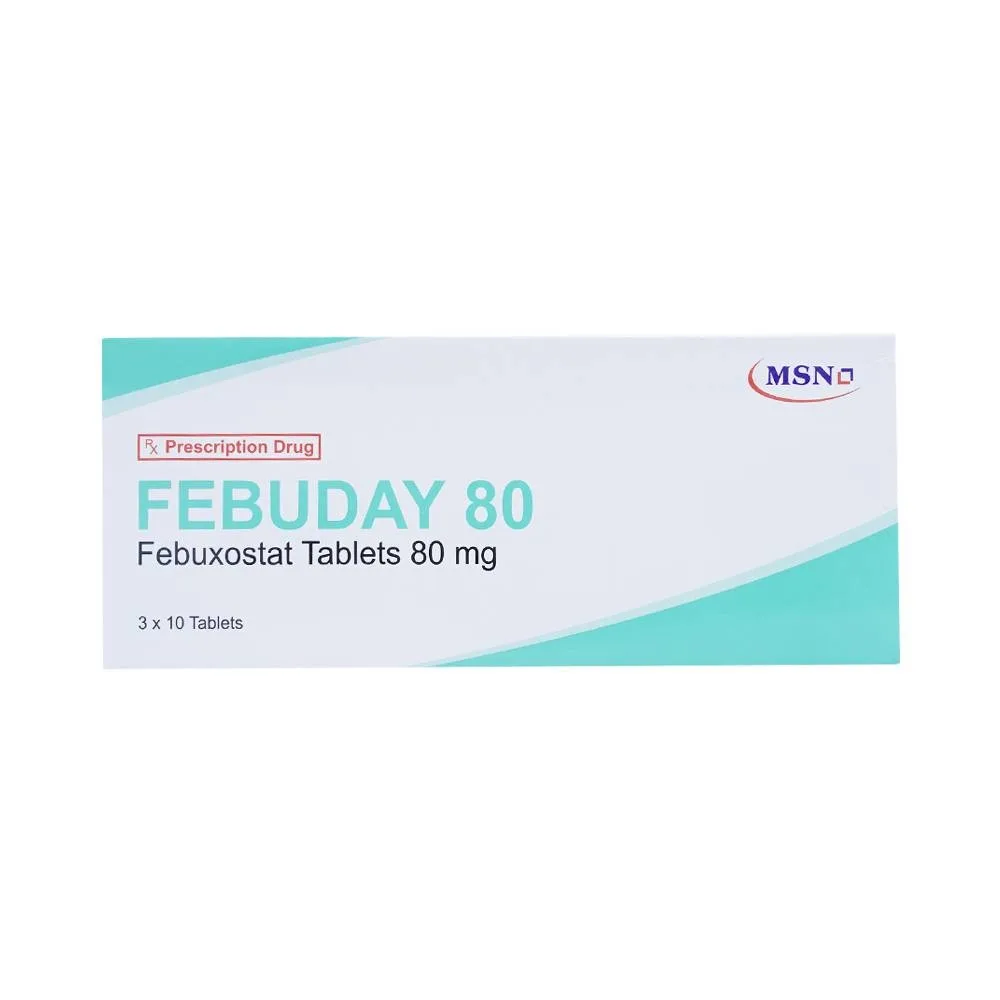 Hình ảnh Thuốc Febuday 80 MSN điều trị tăng acid uric huyết (3 vỉ x 10 viên)