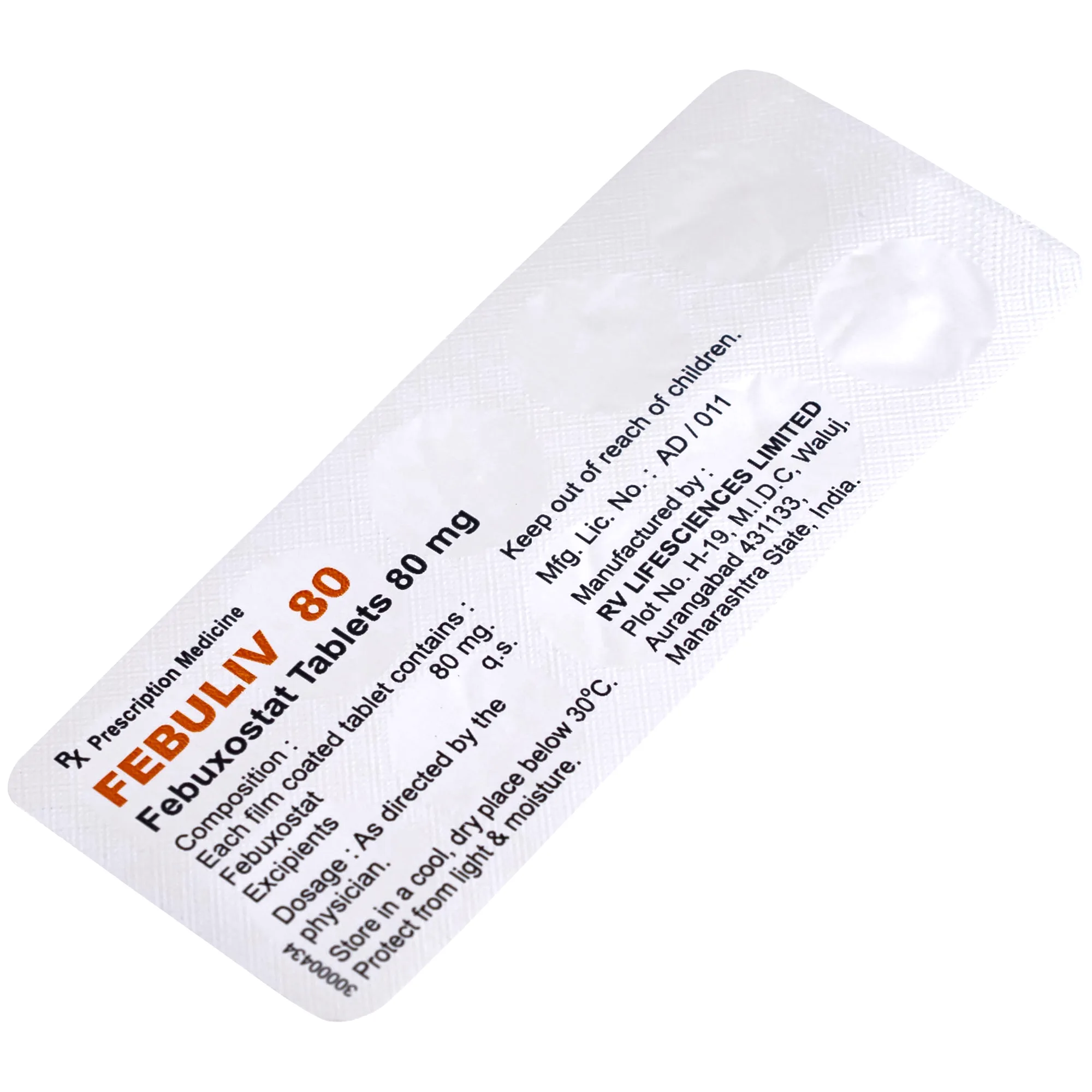 Hình ảnh Thuốc Febuliv 80mg RV điều trị tăng acid uric huyết mạn tính (3 vỉ x 10 viên)