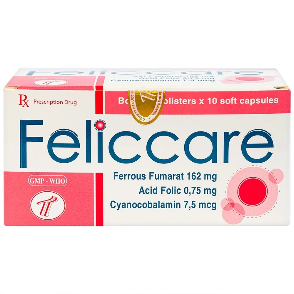 Hình ảnh Thuốc Feliccare Trường Thọ phòng và trị các trường hợp thiếu máu (10 vỉ x 10 viên)