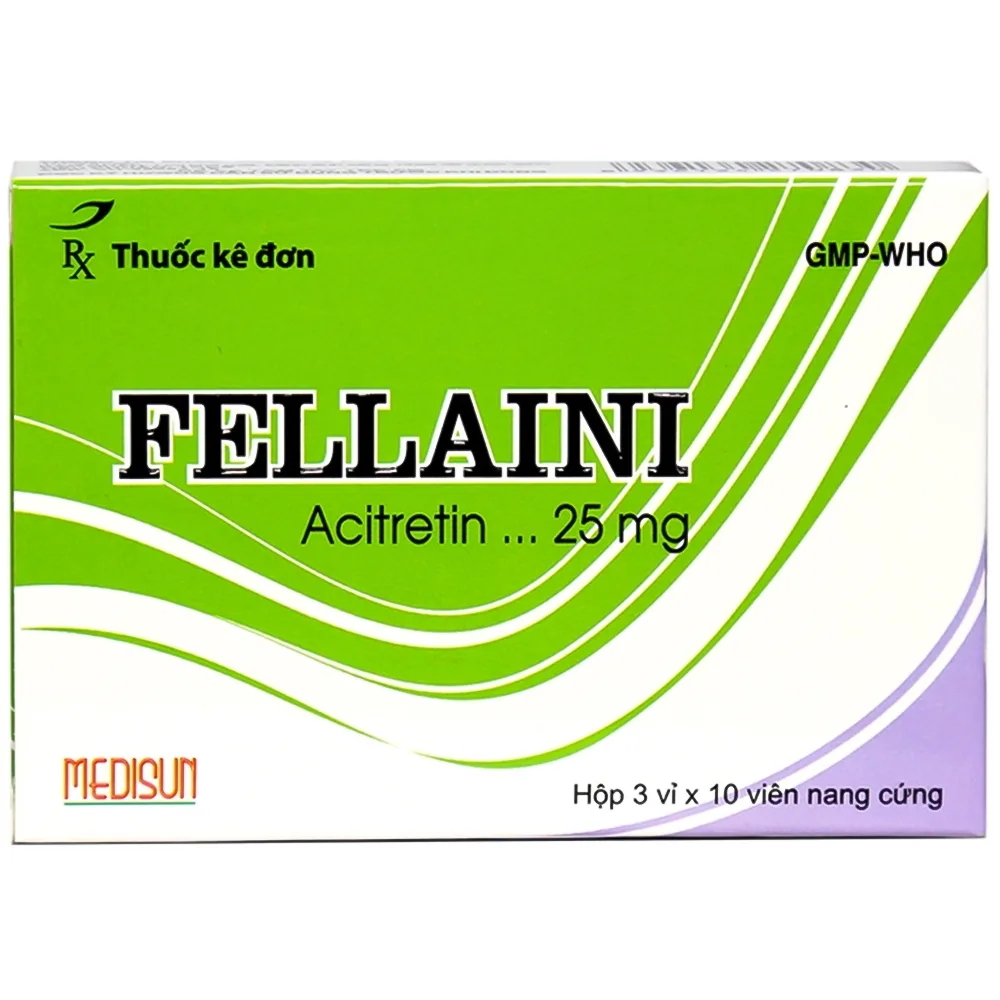 Hình ảnh Thuốc Fellaini Medisun điều trị vẩy nến và bệnh ngoài da (3 vỉ x 10 viên)