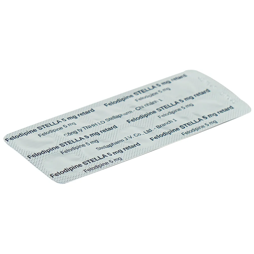 Hình ảnh Thuốc Felodipine Stella 5mg Retard kiểm soát tăng huyết áp (10 vỉ x 10 viên)