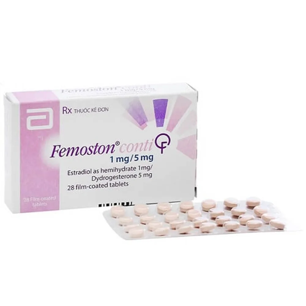 Hình ảnh Thuốc Femoston Conti 1mg/5mg Abbott điều trị thiếu hụt estrogen (1 vỉ x 28 viên)