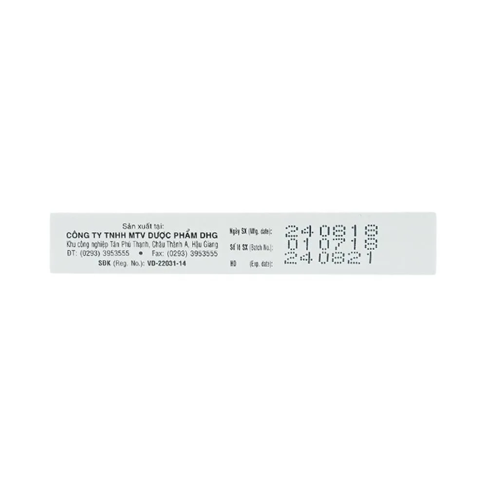 Hình ảnh Thuốc Fenaflam DHG điều trị các tình trạng viêm đau cấp tính (2 vỉ x 10 viên)