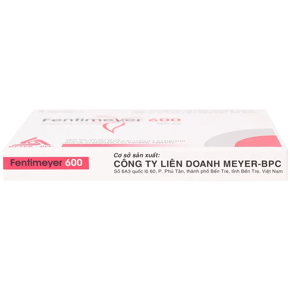 Hình ảnh Viên đặt âm đạo Fentimeyer 600 Meyer-BPC điều trị bệnh nấm Candida sinh dục (1 vỉ x 3 viên)
