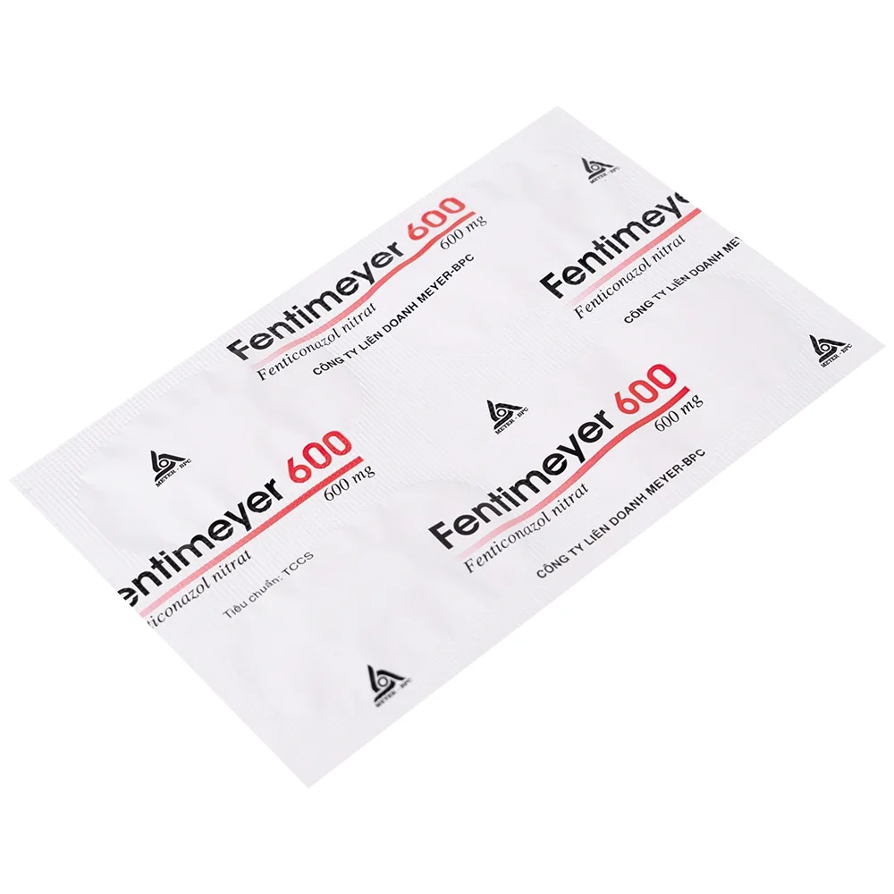 Hình ảnh Viên đặt âm đạo Fentimeyer 600 Meyer-BPC điều trị bệnh nấm Candida sinh dục (1 vỉ x 3 viên)