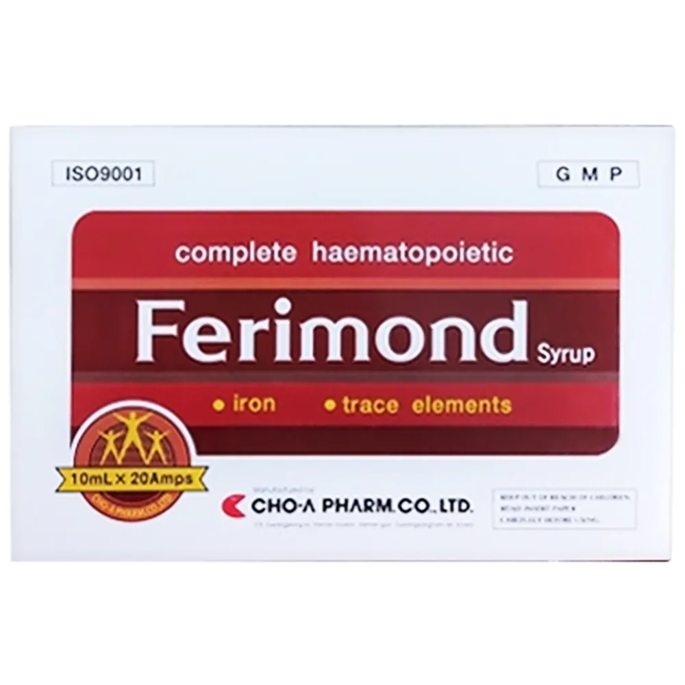 Hình ảnh Syrup Ferimond Cho-A Pharm cung cấp sắt cho cơ thể và điều trị thiếu máu (20 ống)