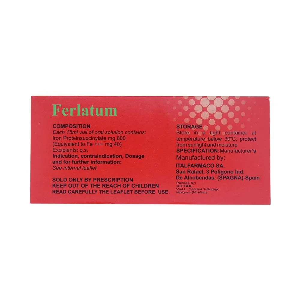 Hình ảnh Dung dịch Ferlatum Italfarmaco điều trị thiếu sắt (10 chai x 15ml)