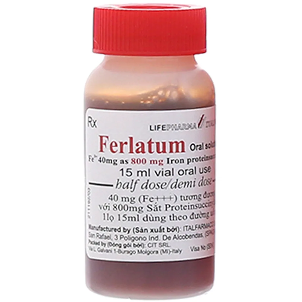 Hình ảnh Dung dịch Ferlatum Italfarmaco điều trị thiếu sắt (10 chai x 15ml)