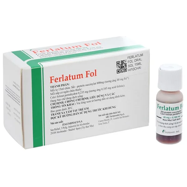 Hình ảnh Dung dịch Ferlatum Fol Italfarmco điều trị thiếu sắt  (10 lọ)