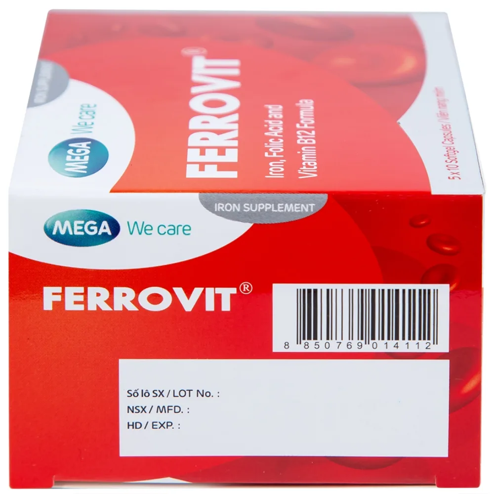 Hình ảnh Thuốc Ferrovit MEGA We care điều trị thiếu máu do thiếu sắt (5 vỉ x 10 viên)