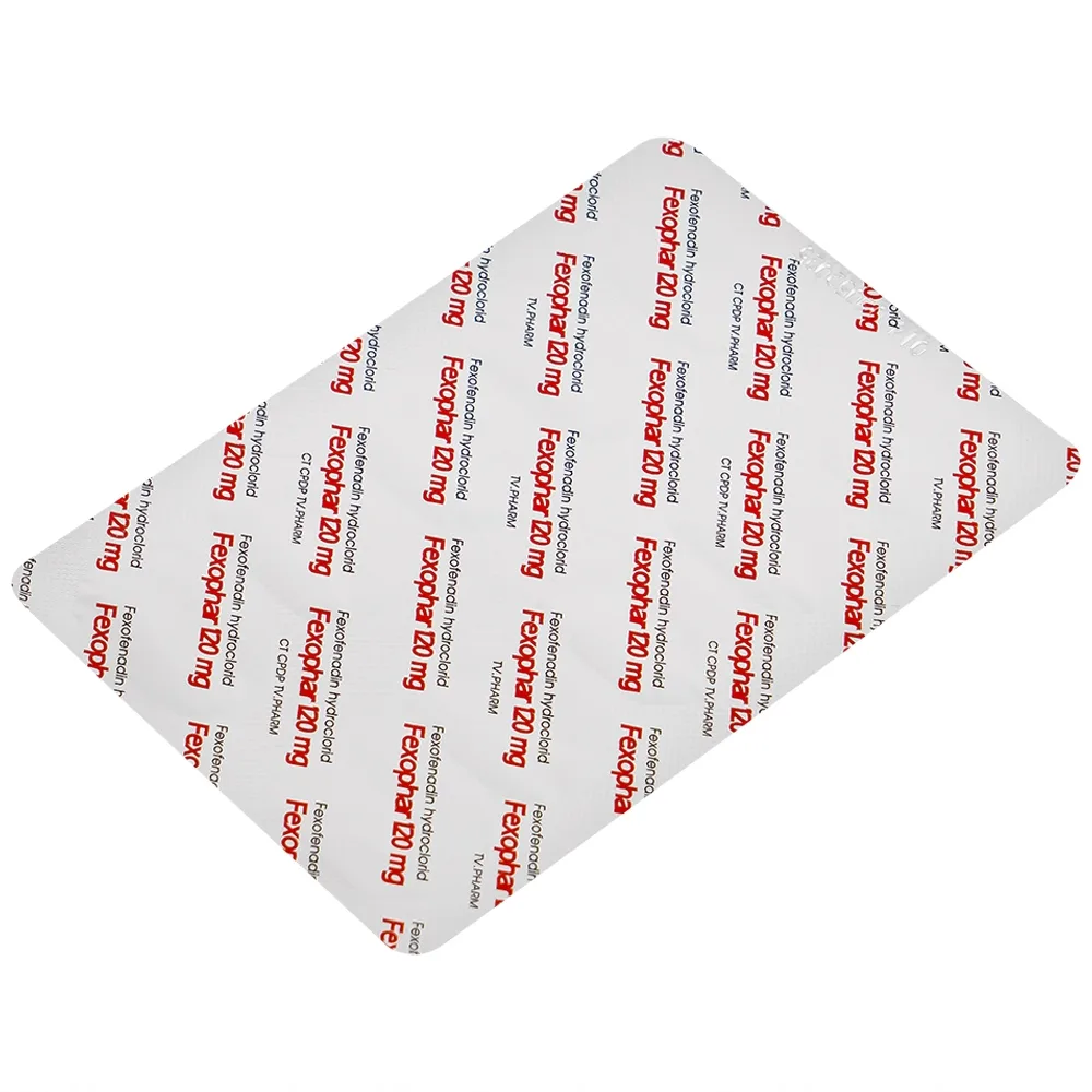 Hình ảnh Thuốc Fexophar 120mg TV.Pharm điều trị triệu chứng viêm mũi dị ứng, sổ mũi, hắt hơi, dị ứng da (5 vỉ x 10 viên)