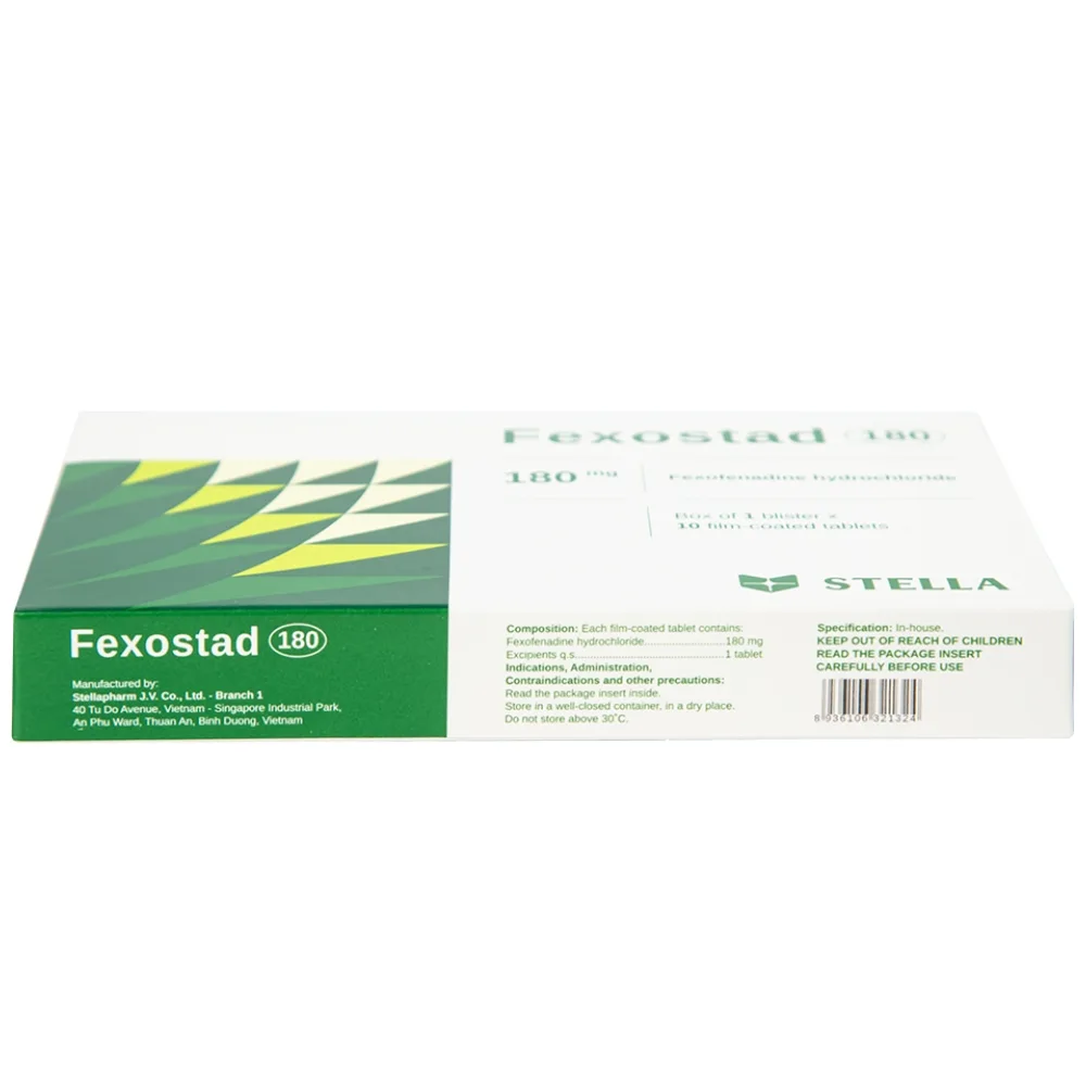 Hình ảnh Thuốc Fexostad 180 Stella điều trị viêm mũi dị ứng theo mùa, mày đay vô căn mạn tính (10 viên)