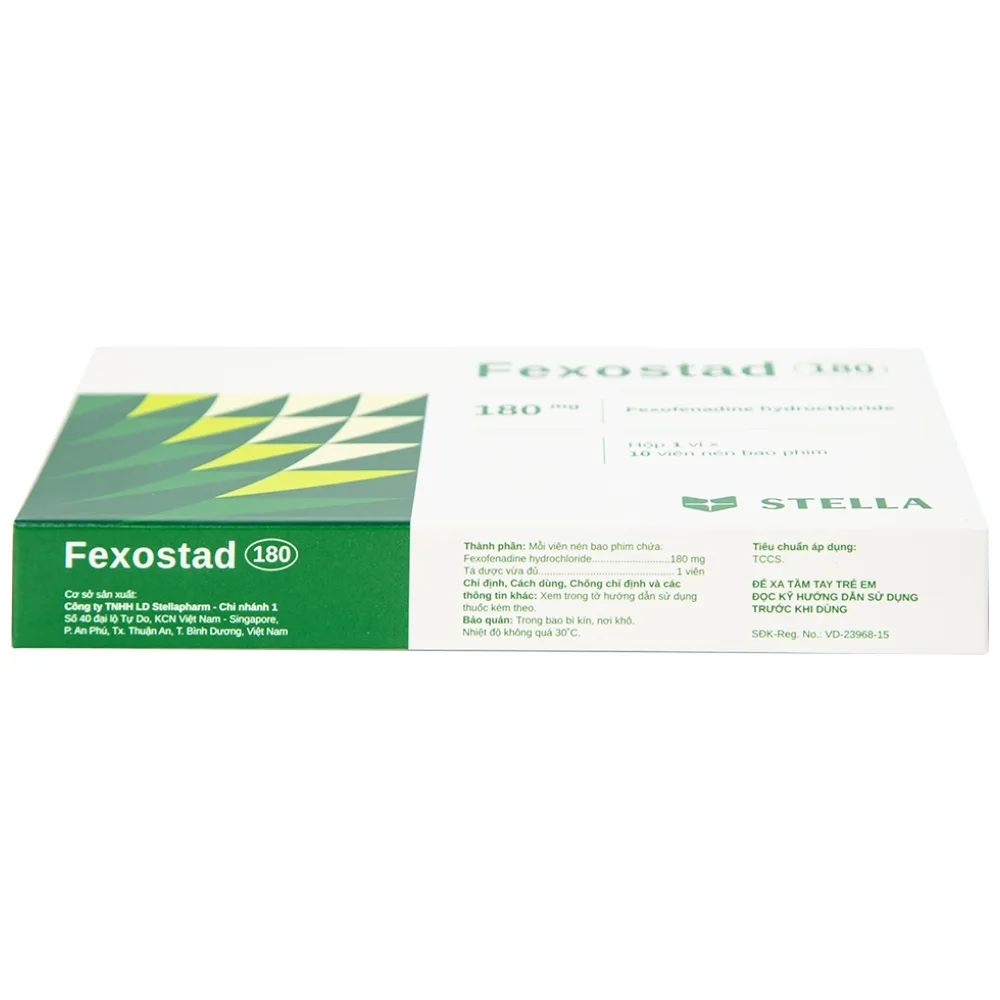 Hình ảnh Thuốc Fexostad 180 Stella điều trị viêm mũi dị ứng theo mùa, mày đay vô căn mạn tính (10 viên)
