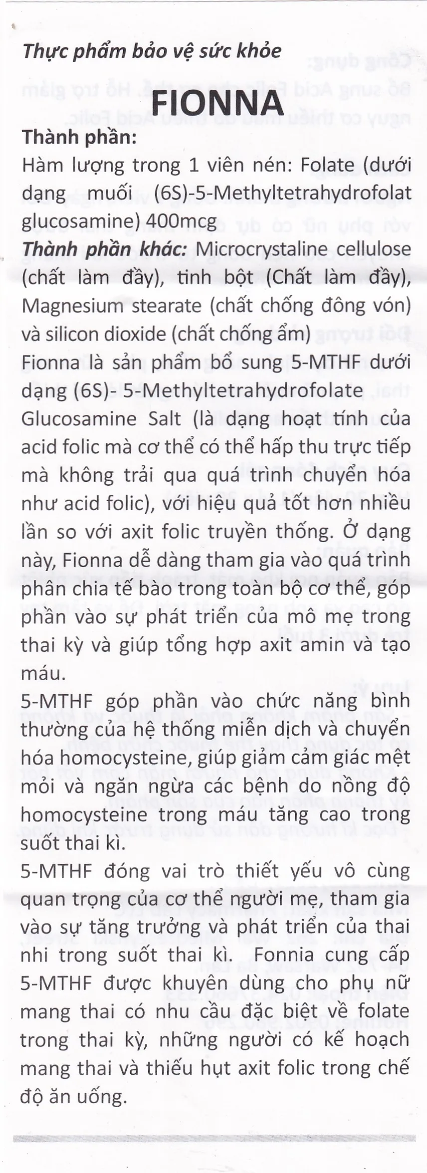 Hình ảnh Thuốc Fionna hỗ trợ giảm nguy cơ thiếu máu do thiếu acid folic (1 vỉ x 30 viên)