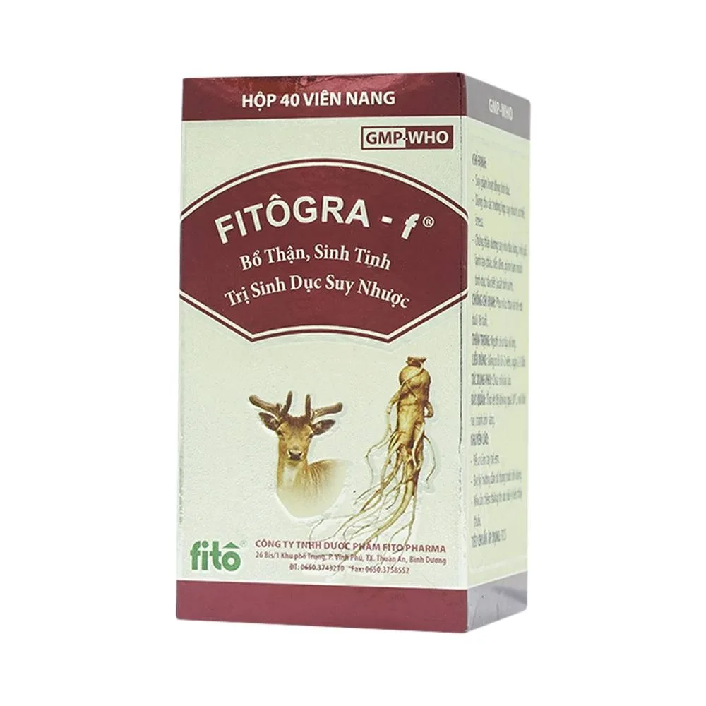 Hình ảnh Thuốc Fitogra-f điều trị suy giảm hoạt động tình dục, suy nhược cơ thể (40 viên)